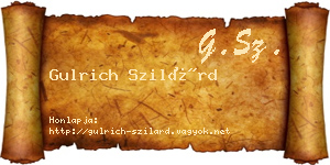 Gulrich Szilárd névjegykártya