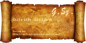 Gulrich Szilárd névjegykártya